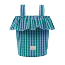 Basket Vichy - Green + Sky Blue