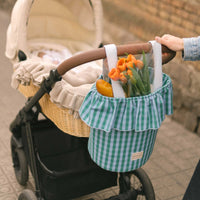 Basket Vichy - Green + Sky Blue - Minicoton