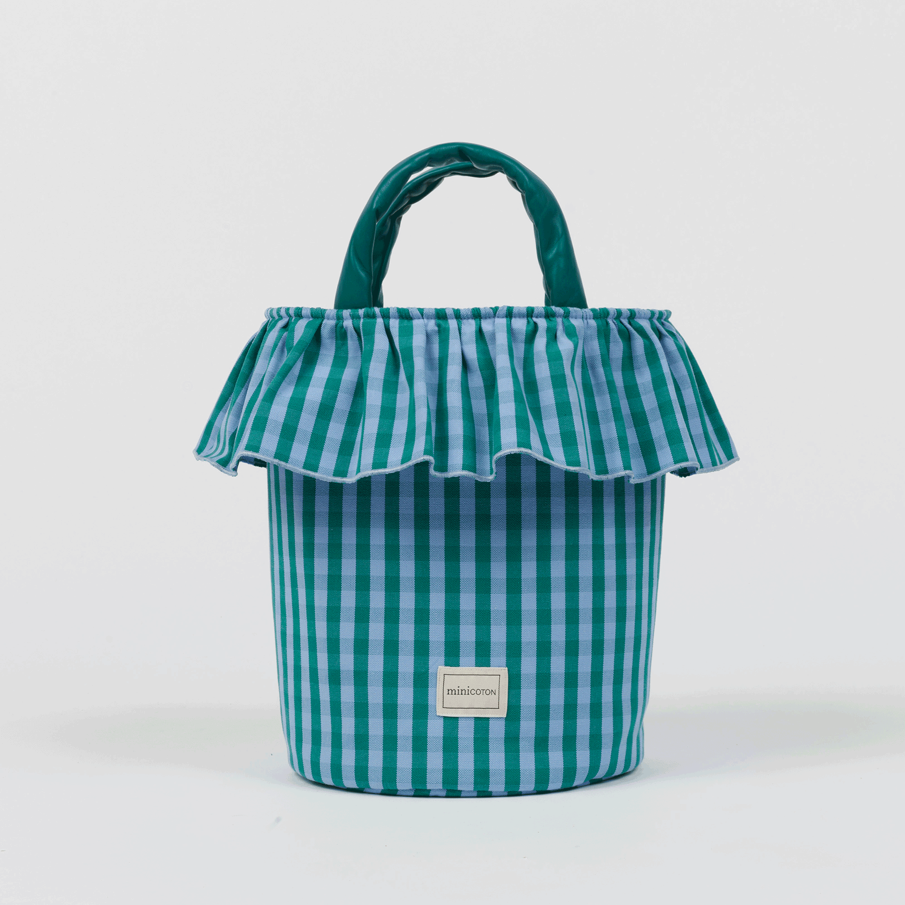 Basket Vichy - Green + Sky Blue - Minicoton