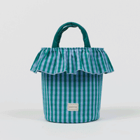 Basket Vichy - Green + Sky Blue - Minicoton