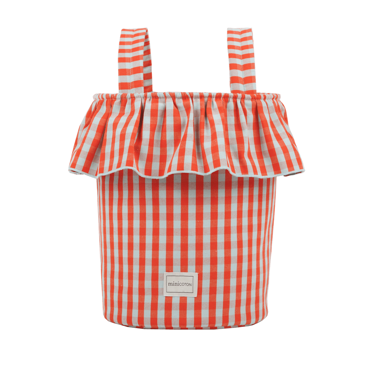 Basket Vichy - Coral + Aqua - Minicoton