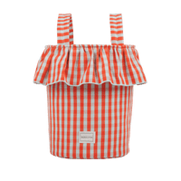 Basket Vichy - Coral + Aqua - Minicoton