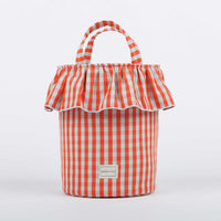 Basket Vichy - Coral + Aqua - Minicoton
