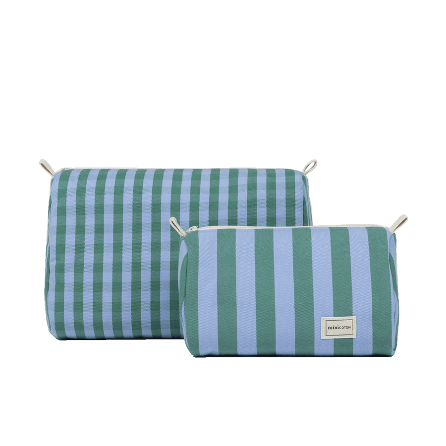 Set Neceser - Green + Sky Blue - Minicoton