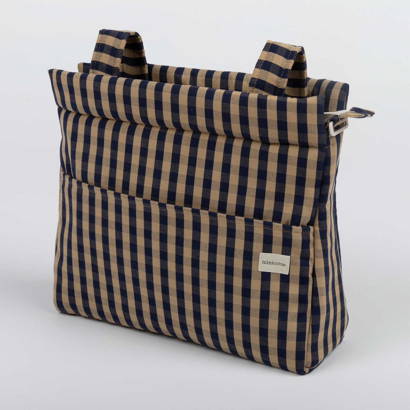 Bolsa Icon - Navy + Caramel - Minicoton