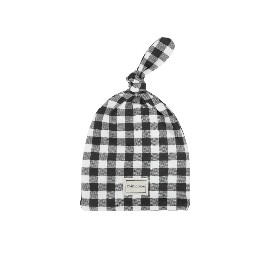 Gorro Knot Vichy Negro - Minicoton