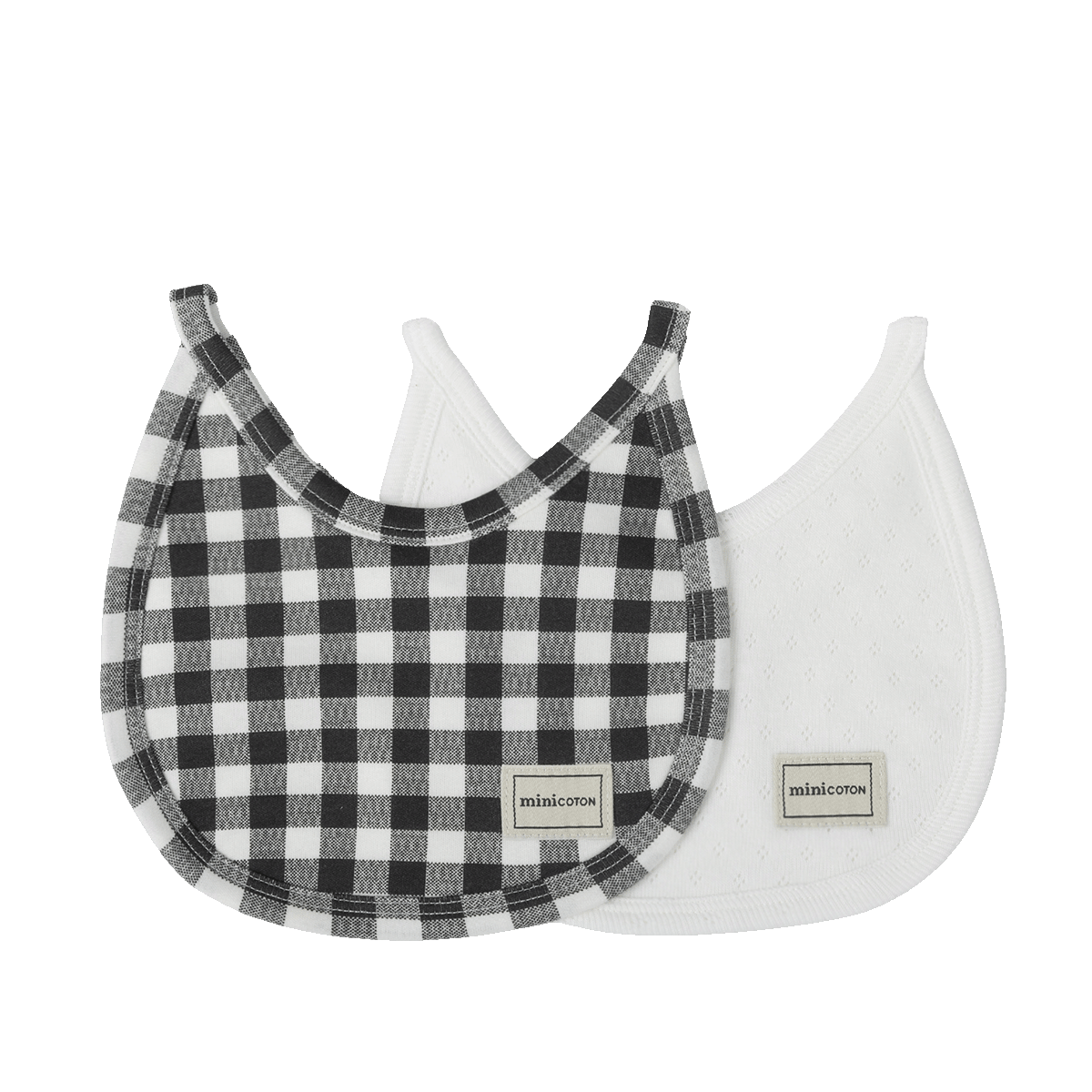 Pack Baberos Vichy Negro - Minicoton