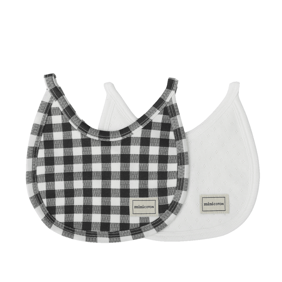 Pack Baberos Vichy Negro - Minicoton