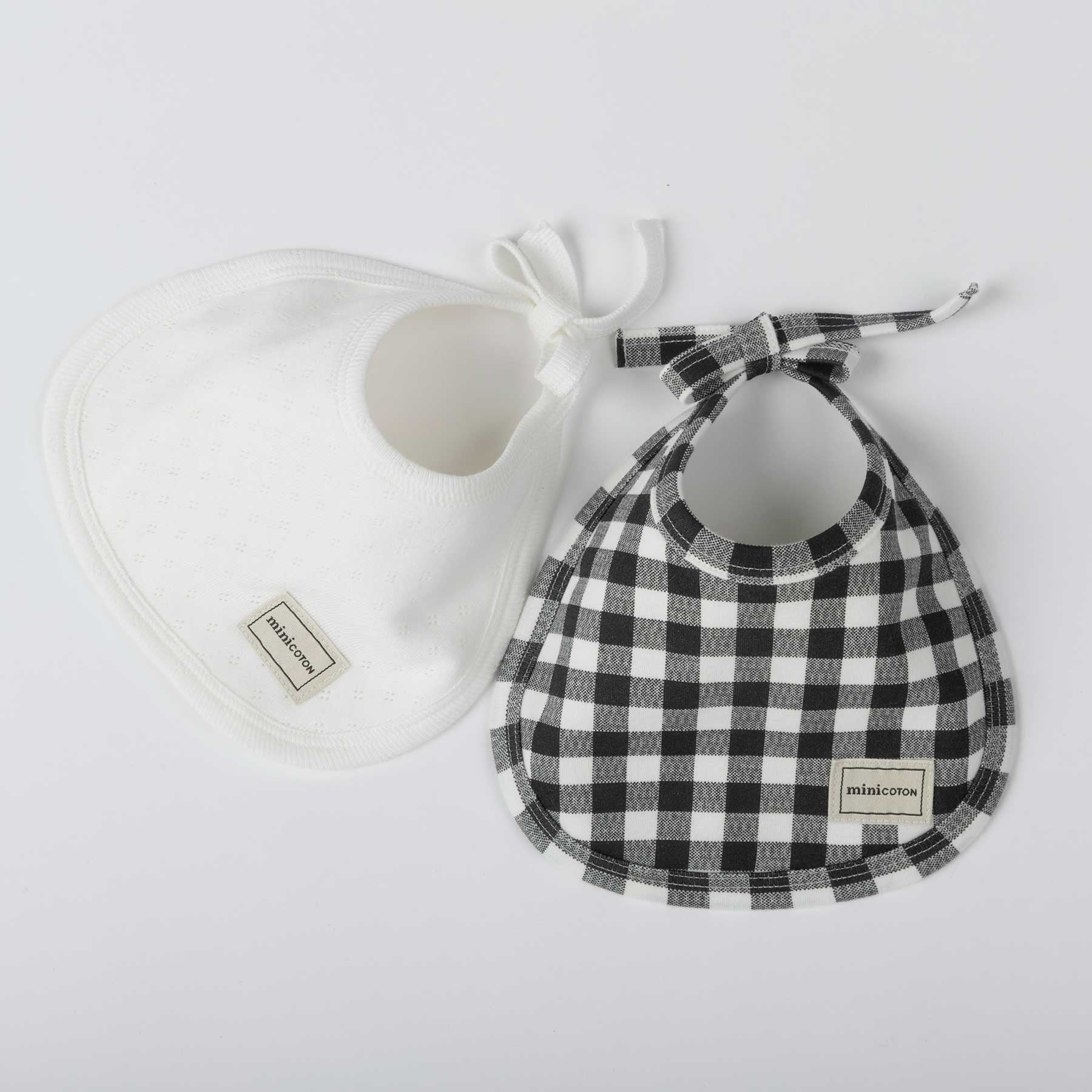 Pack Baberos Vichy Negro - Minicoton