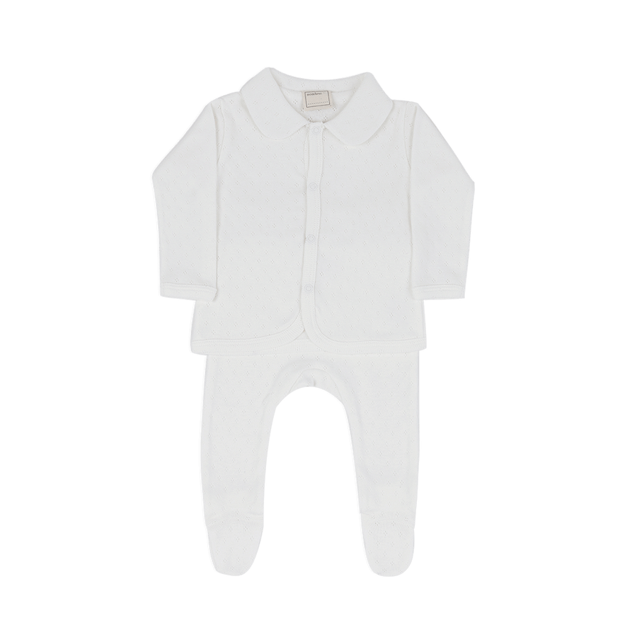 Set Welcome Cuello Holey Blanco - Minicoton