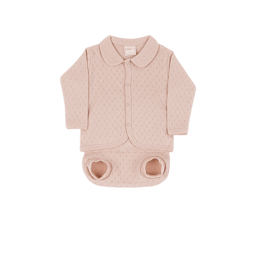 Set Welcome/Culote Cuello Holey Rosa - Minicoton