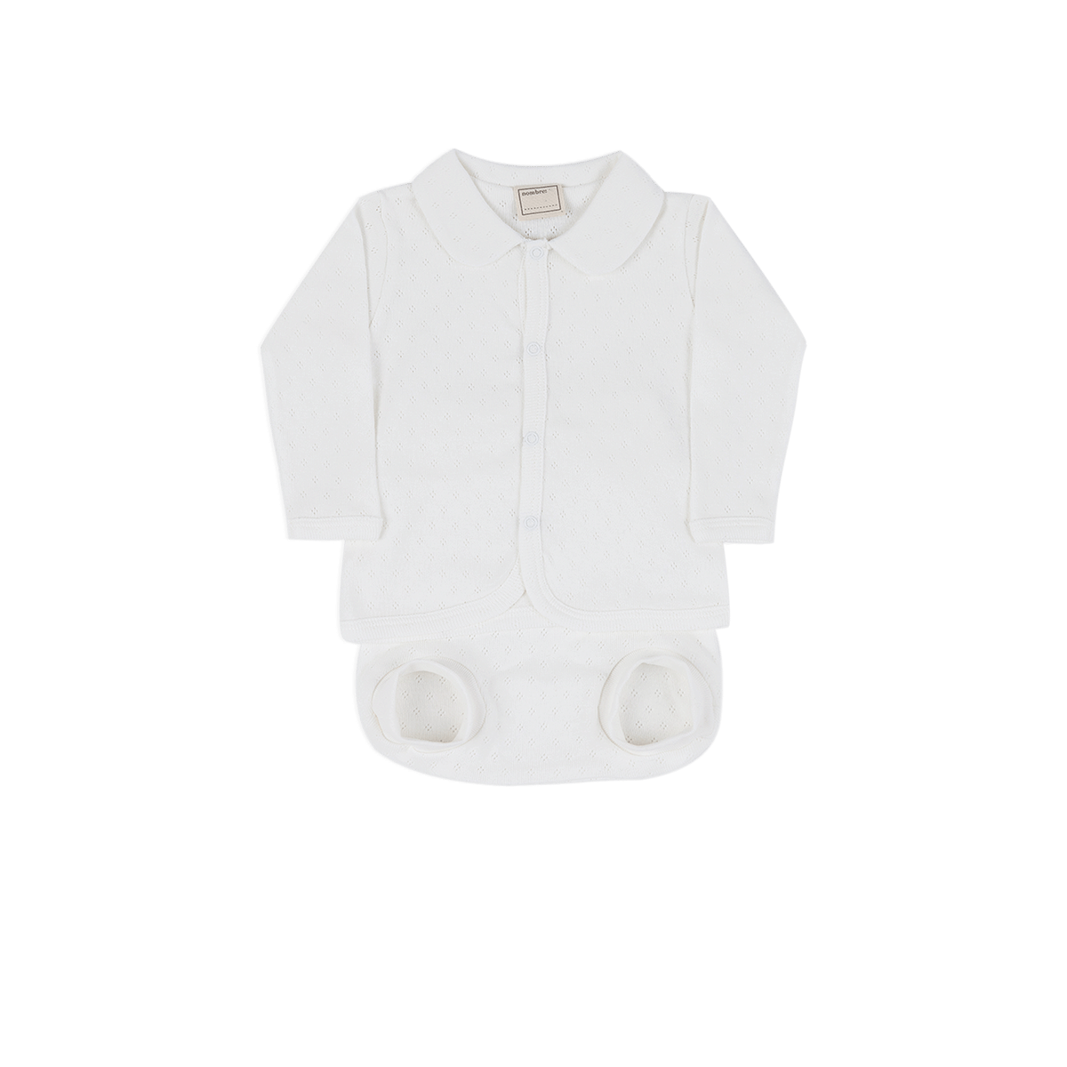 Set Welcome/Culote Cuello Holey Blanco - Minicoton