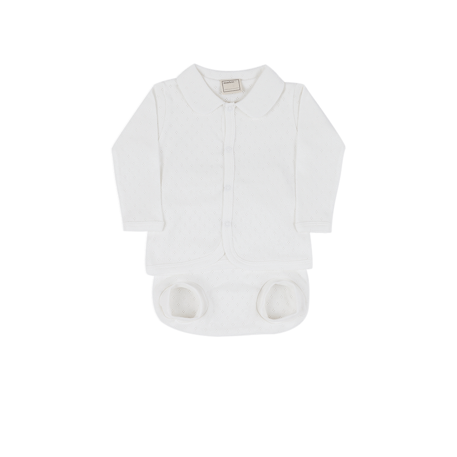 Set Welcome/Culote Cuello Holey Blanco - Minicoton