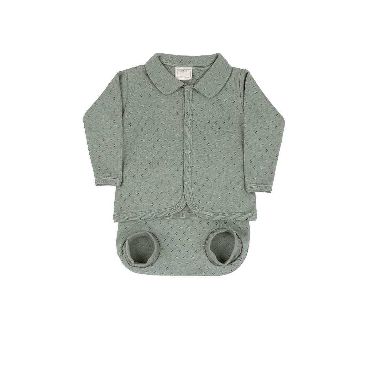 Set Welcome/Culote Cuello Holey Musgo - Minicoton
