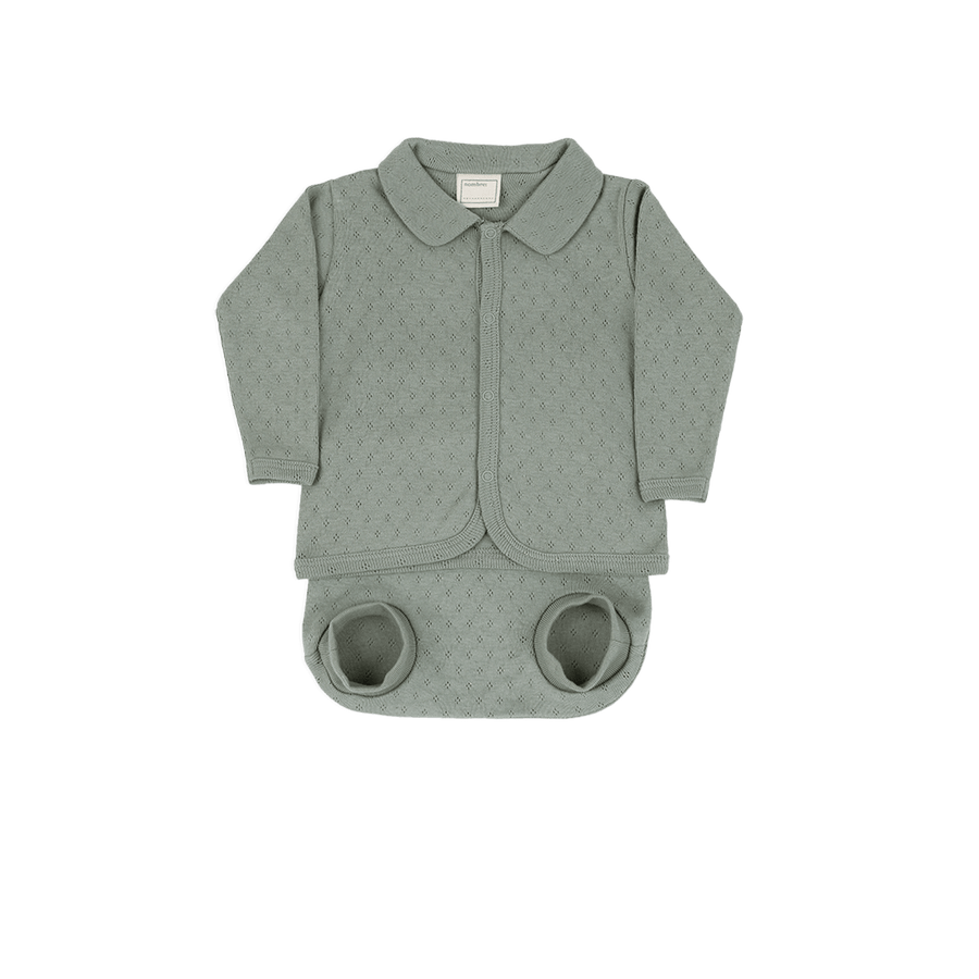 Set Welcome/Culote Cuello Holey Musgo - Minicoton