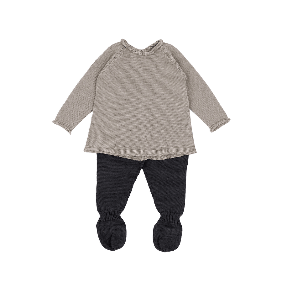 Set Welcome Knit Beige/Antracita - Minicoton