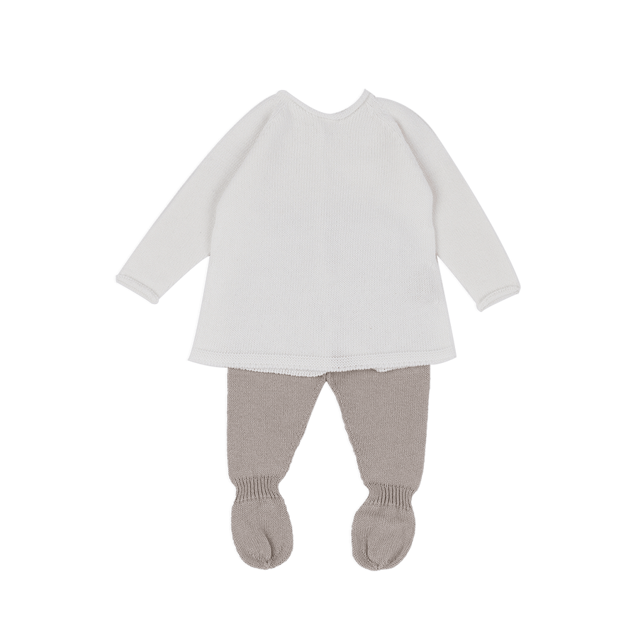 Set Welcome Knit Blanco/Beige - Minicoton