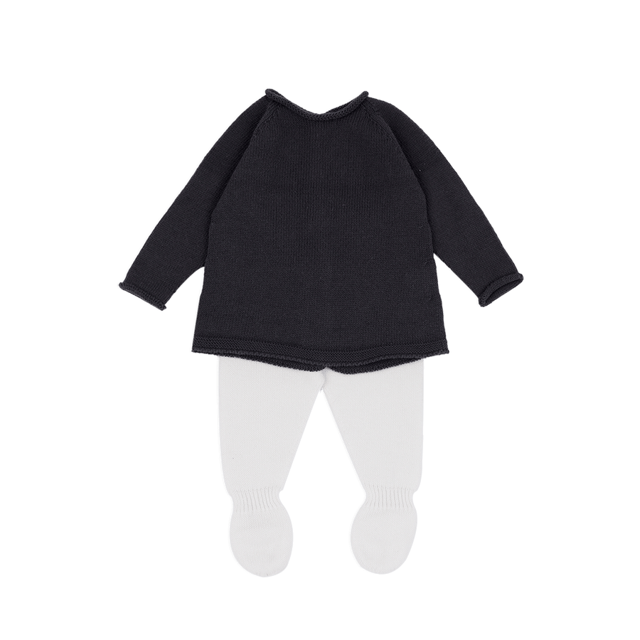 Set Welcome Knit Antracita/Blanco - Minicoton