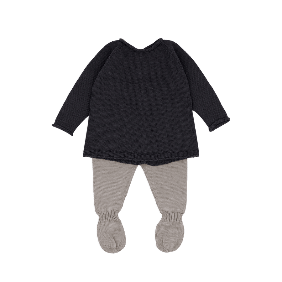 Set Welcome Knit Antracita/Beige - Minicoton
