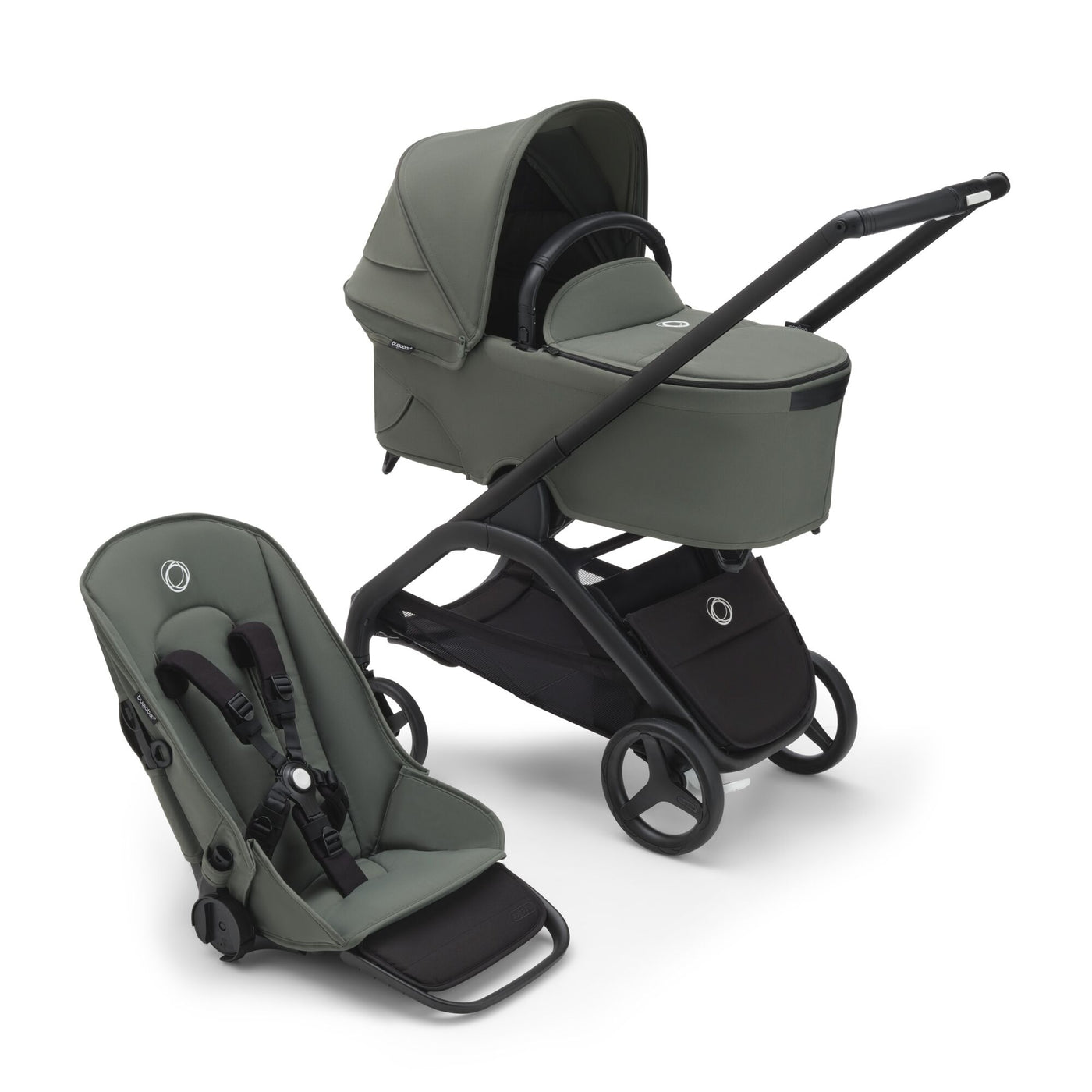 Bugaboo Dragonfly completo Negro/Verde bosque/Verde bosque - Minicoton