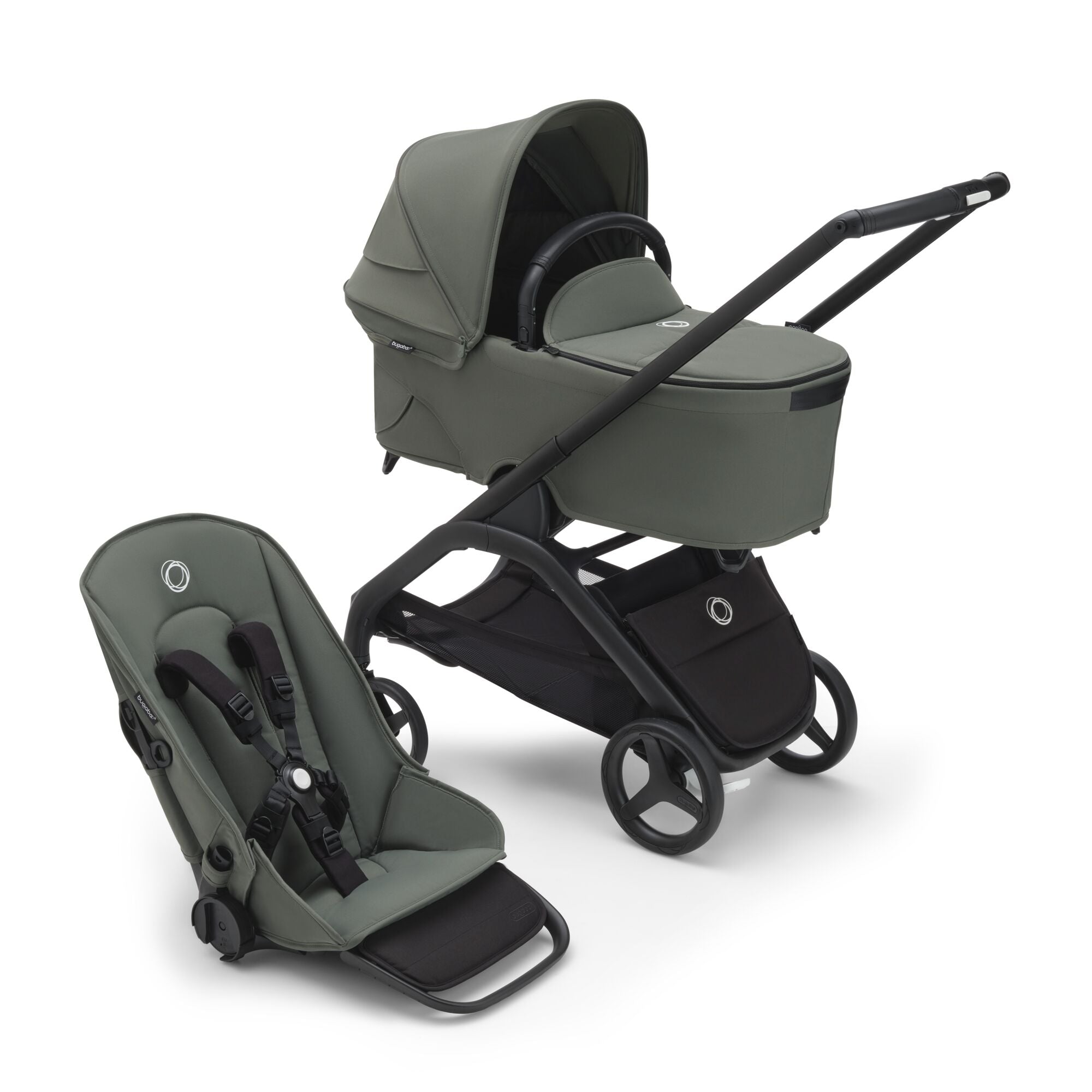 Bugaboo Dragonfly completo Negro/Verde bosque/Verde bosque - Minicoton