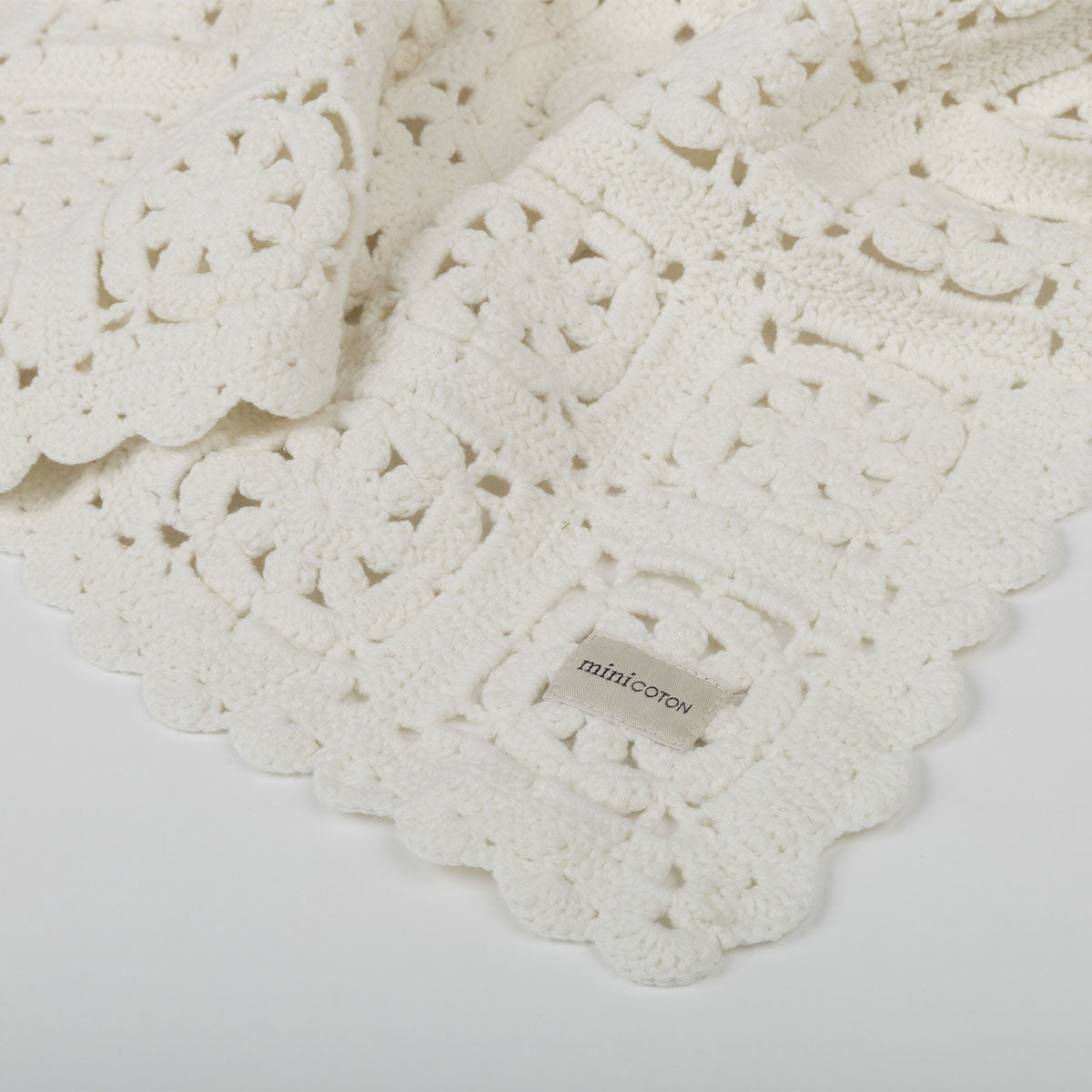 Manta Crochet Blanco - Minicoton