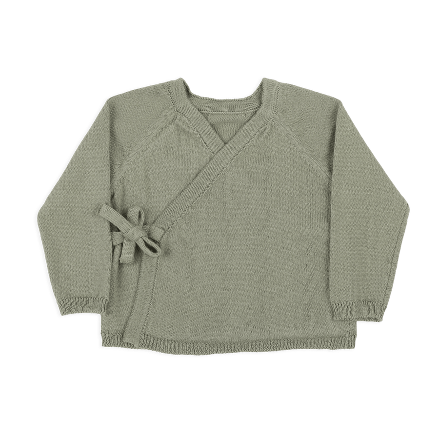 Top Cruzado Knit Musgo - Minicoton