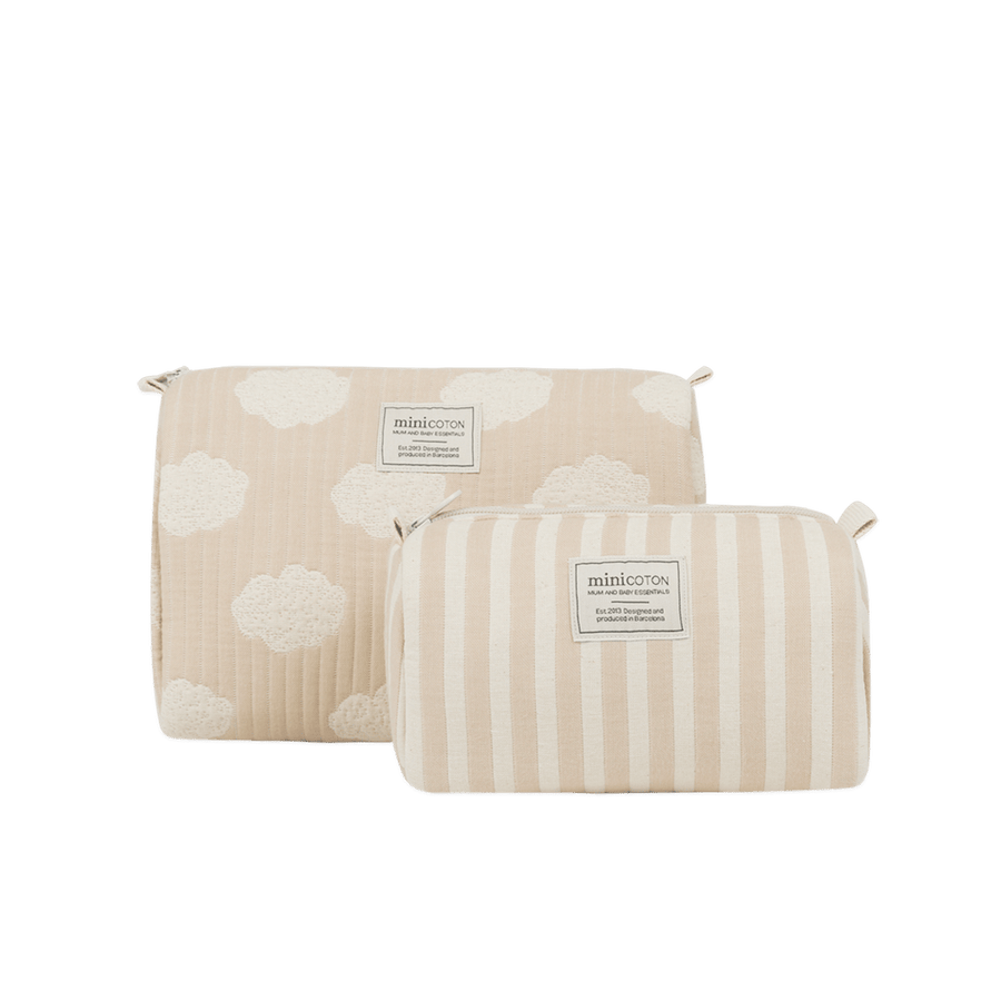 Set Neceser Nubes + Rayas Nude - Minicoton