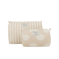 Set Neceser Rayas + Nubes Nude - Minicoton