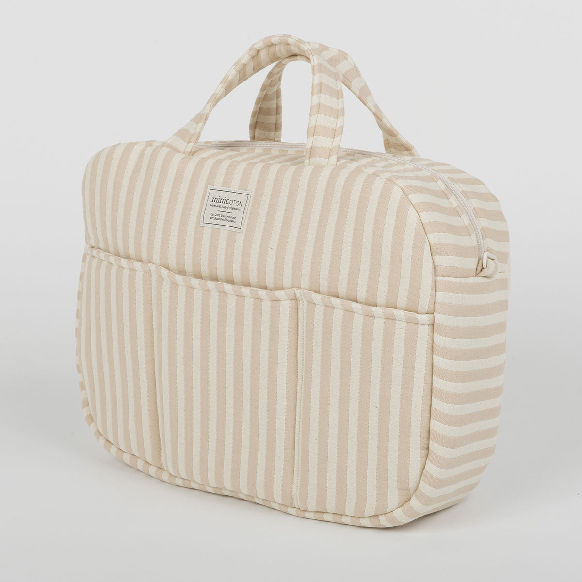 Bolsa Maternidad Rayas Nude - Minicoton