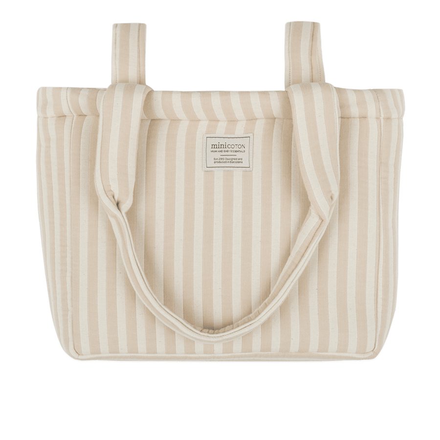 Bolsa Handle Rayas Nude - Minicoton