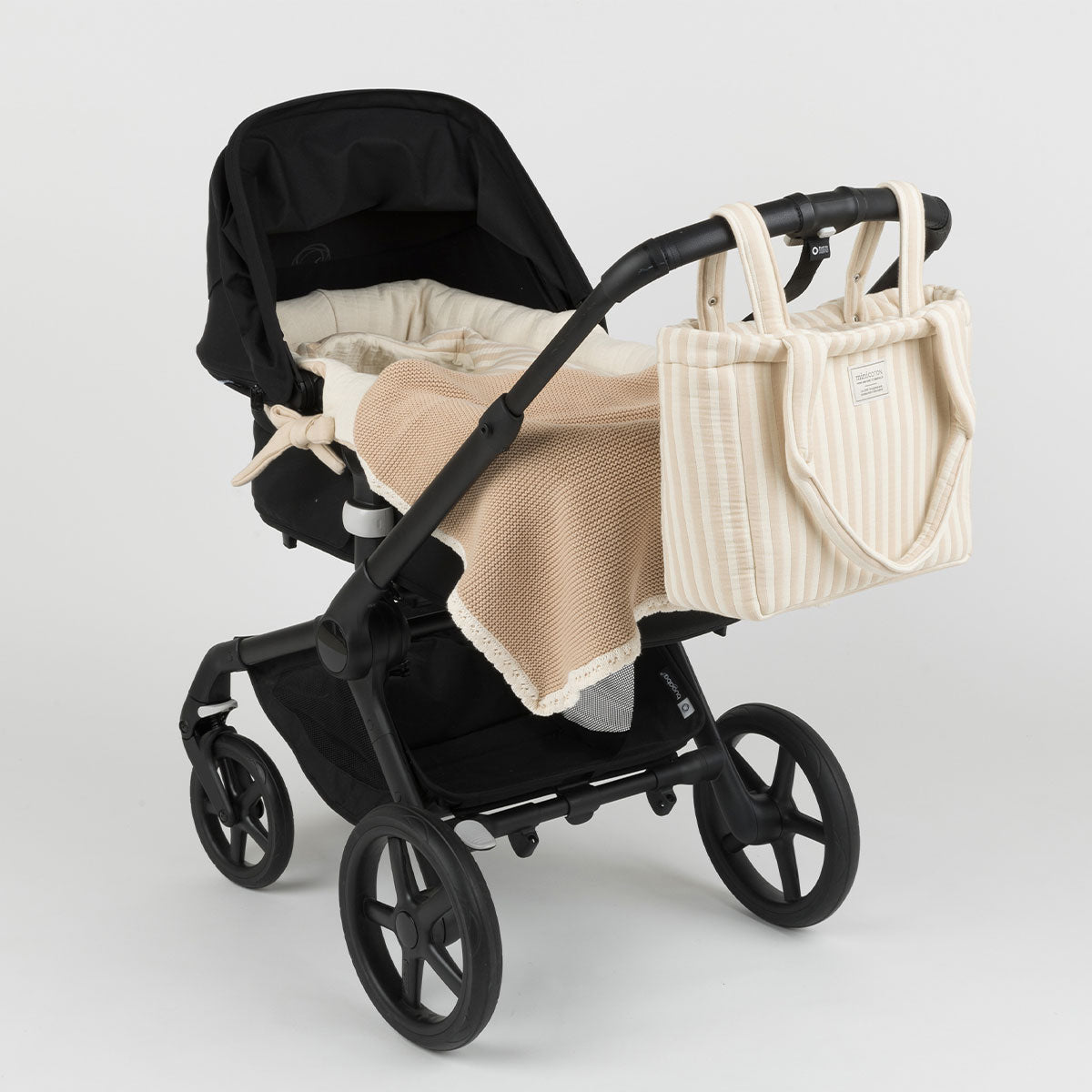 Bolsa Handle Rayas Nude - Minicoton
