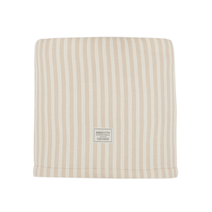 Colcha + Funda Almohada Rayas Nude - Minicoton
