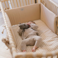 Colcha + Funda Almohada Rayas Nude - Minicoton