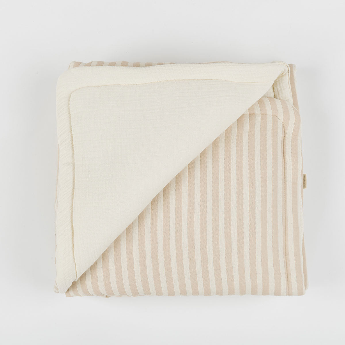 Colcha + Funda Almohada Rayas Nude - Minicoton