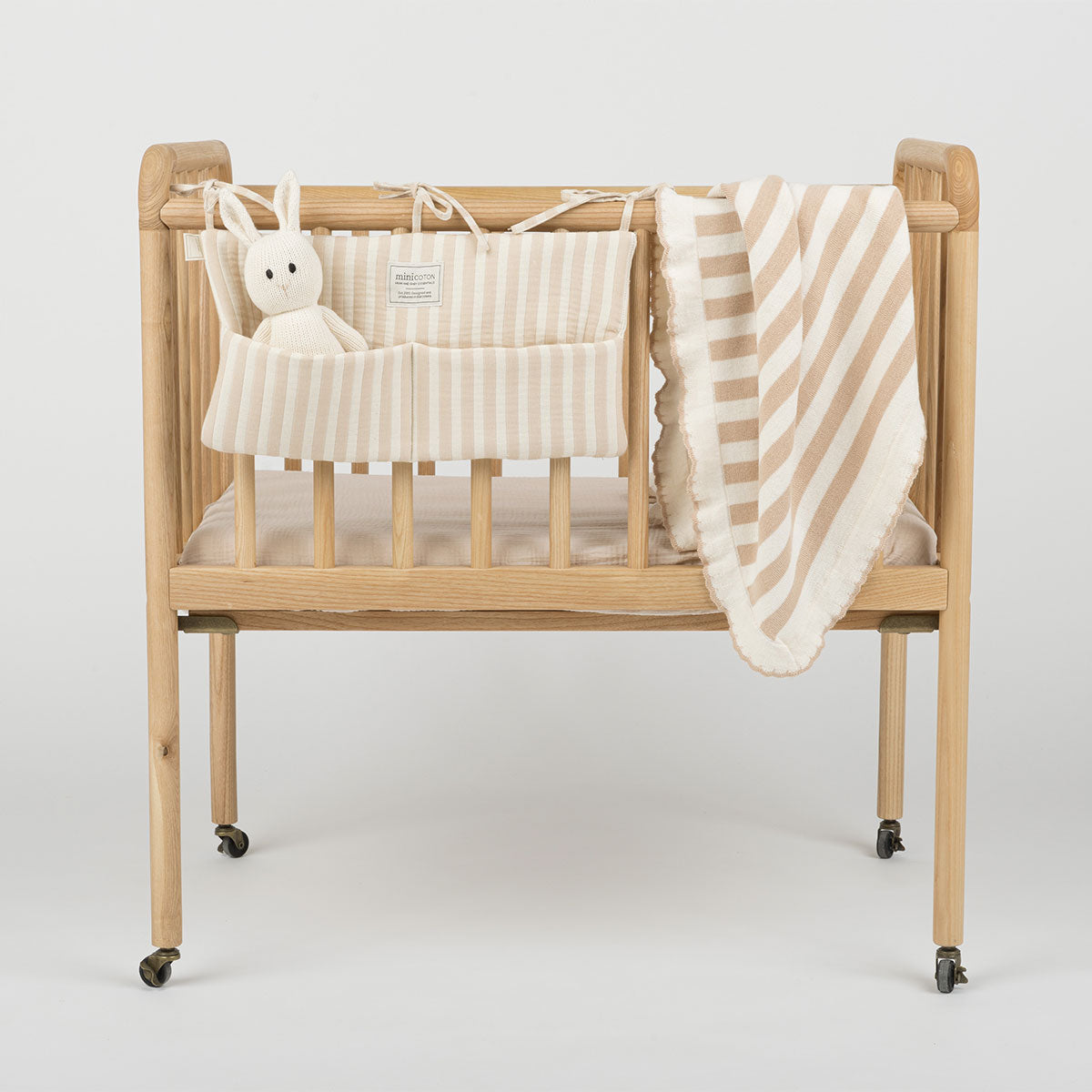 Organizador Cuna Rayas Nude - Minicoton
