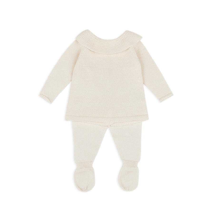 Set Welcome Knit Cuello Crudo - Minicoton