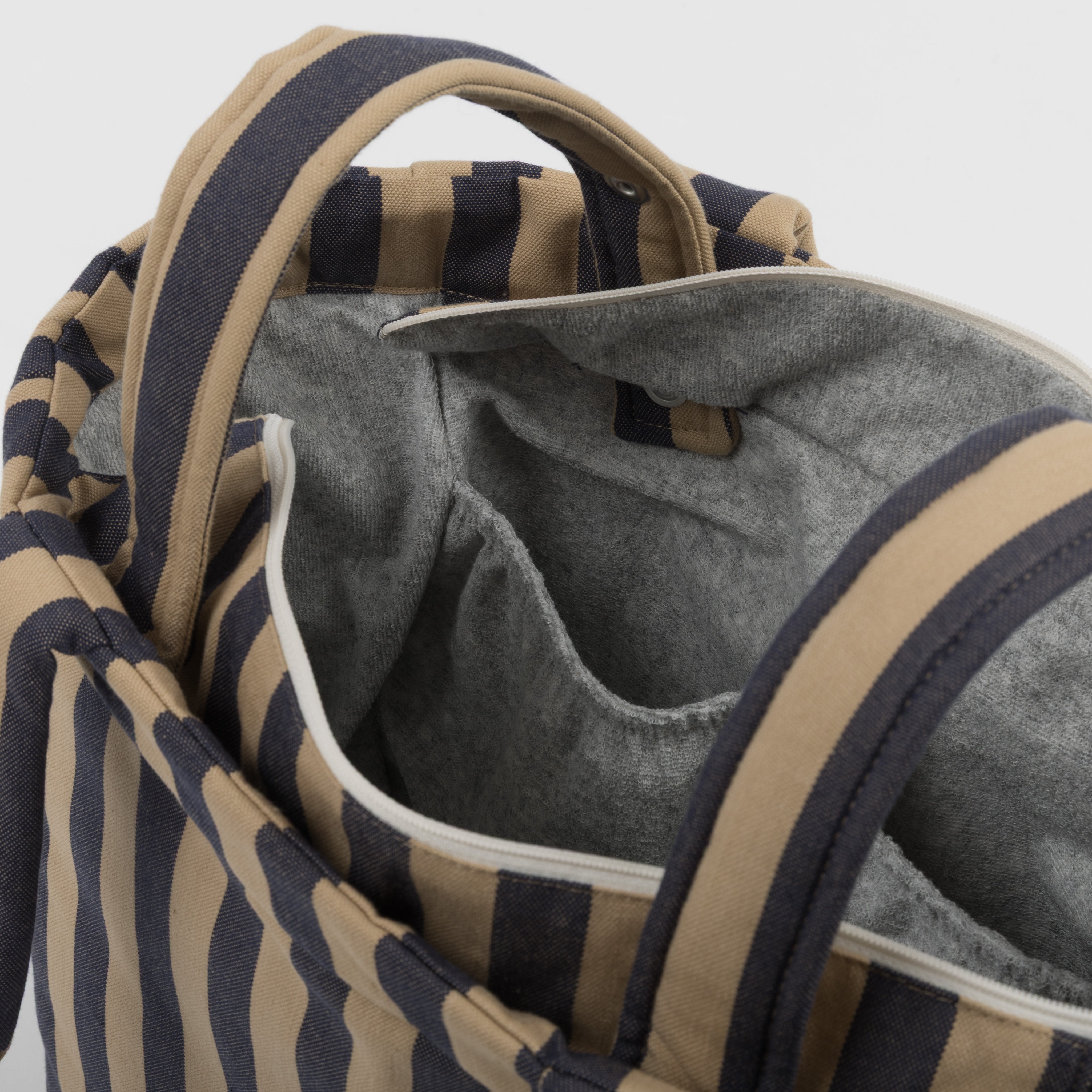 Bolsa Handle Navy + Caramel - Minicoton