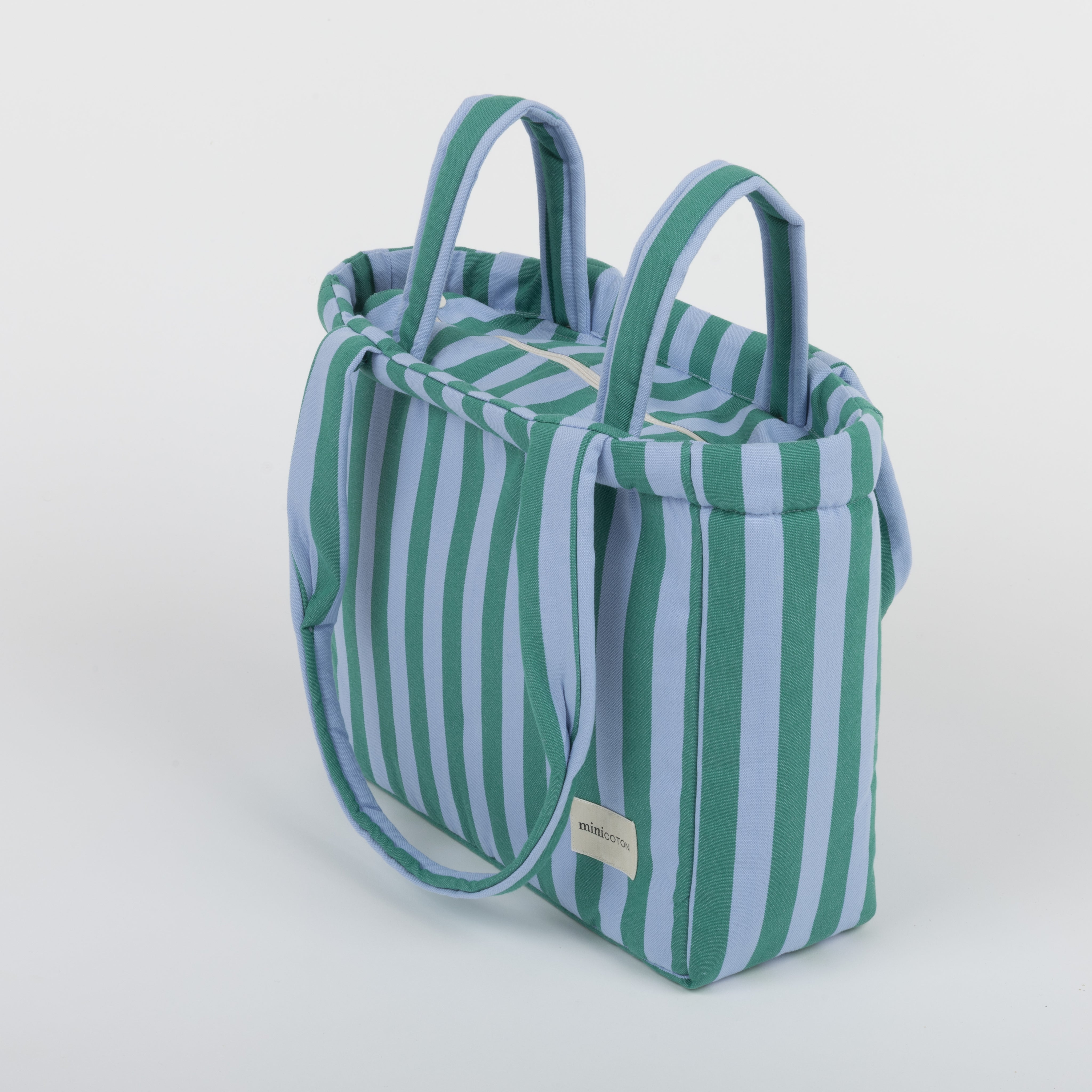 Bolsa Handle Green + Sky Blue - Minicoton