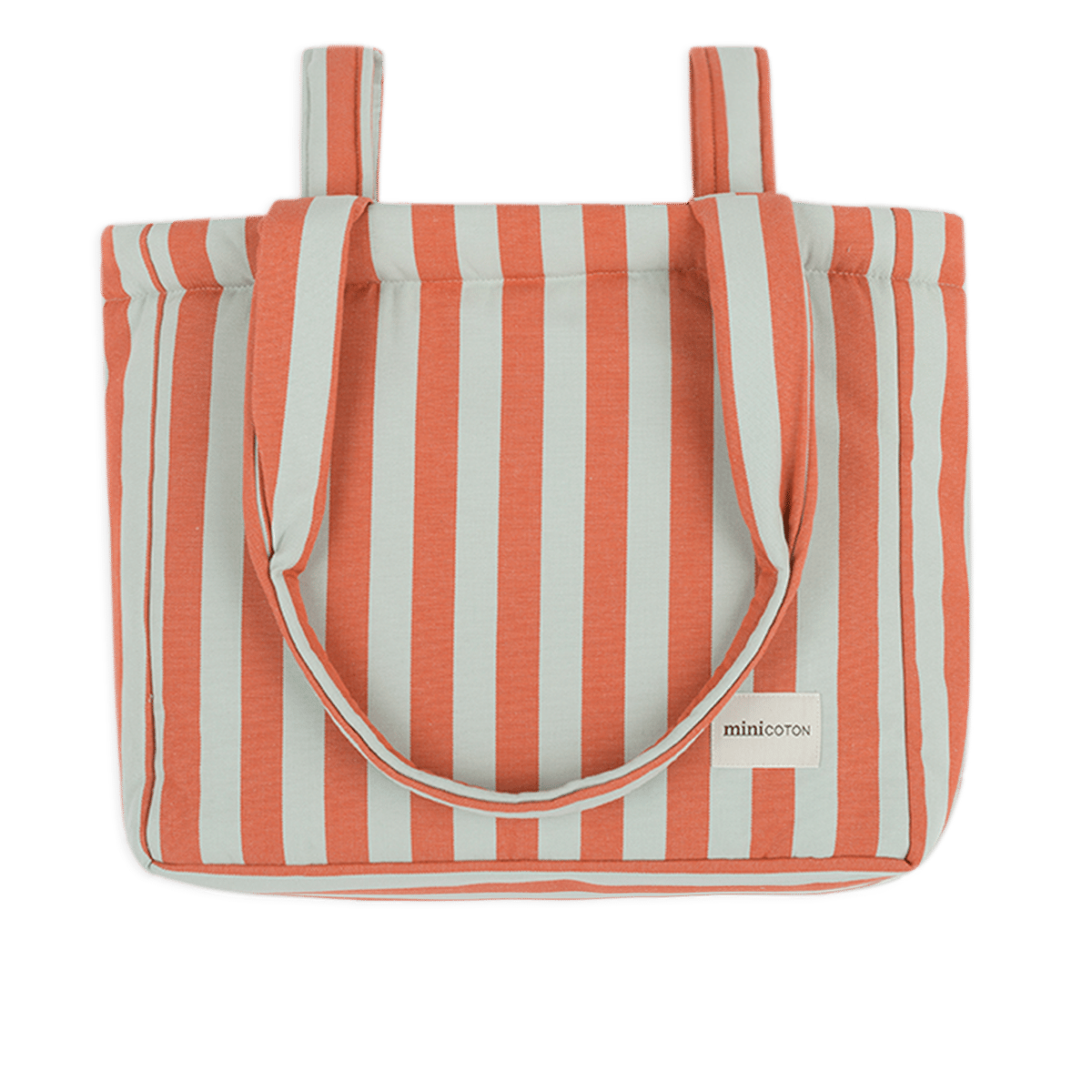 Bolsa Handle Coral + Aqua - Minicoton