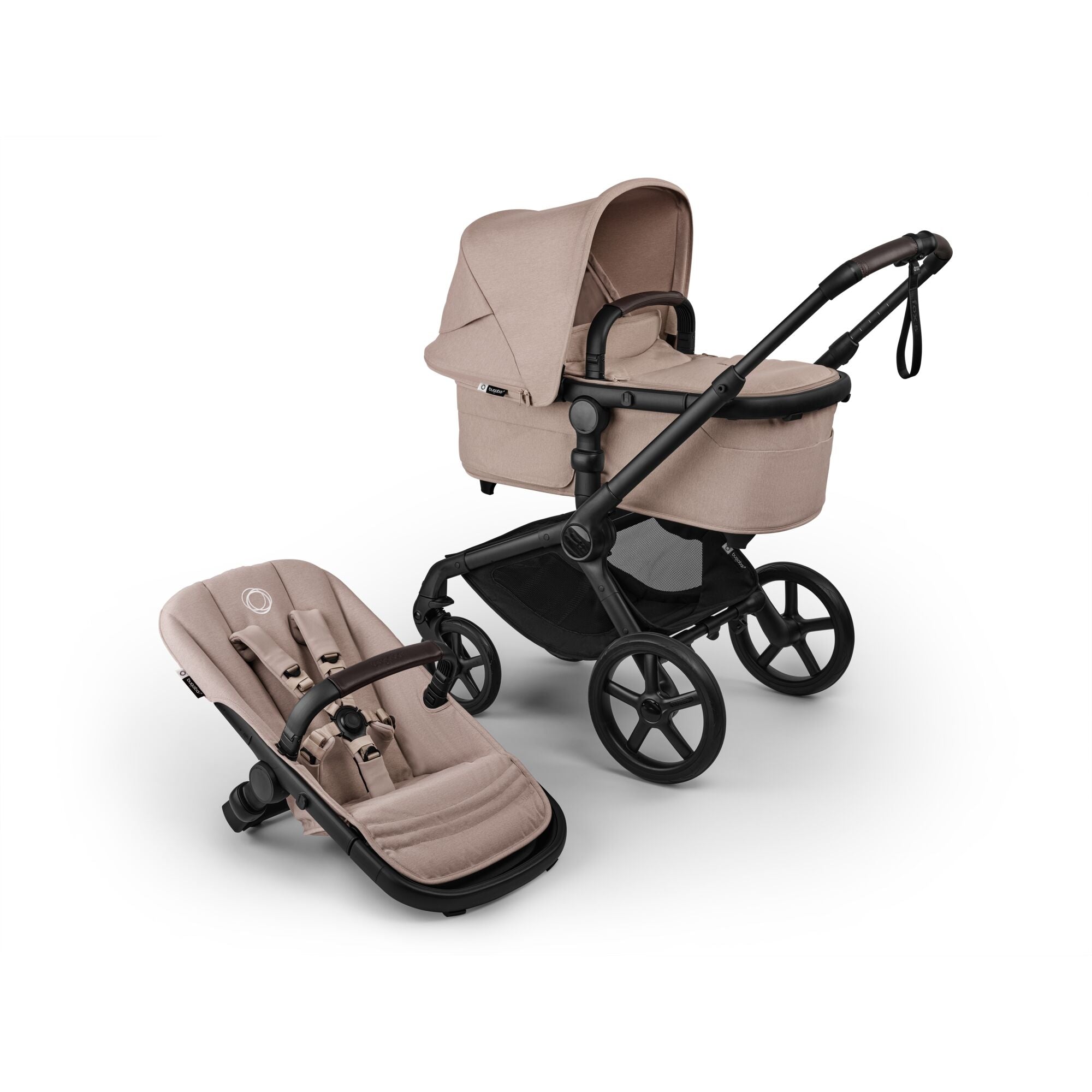 Bugaboo Fox 5 Renew Silla+Capazo Desert taupe melange/Desert taupe melange/Negro - Minicoton