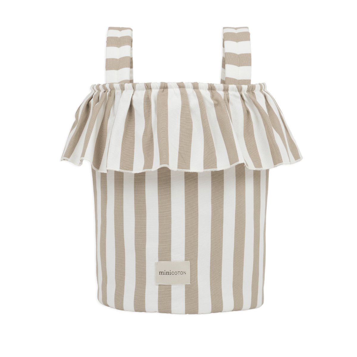 Basket Rayas - Oak + White - Minicoton