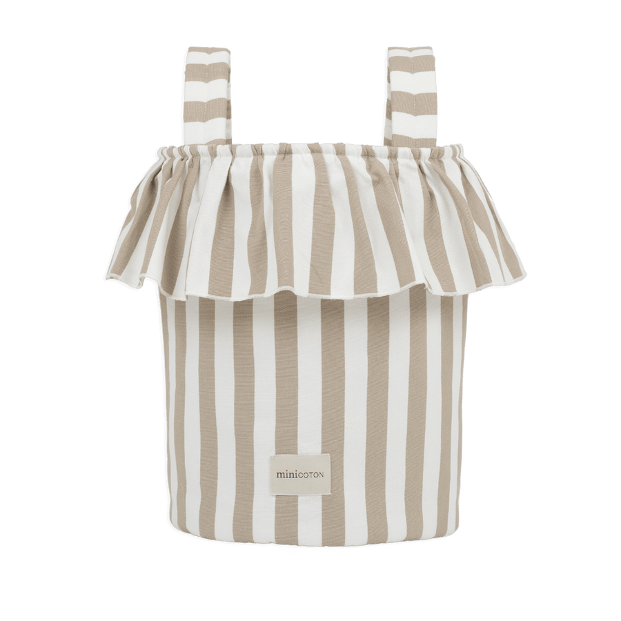 Basket Rayas - Oak + White - Minicoton