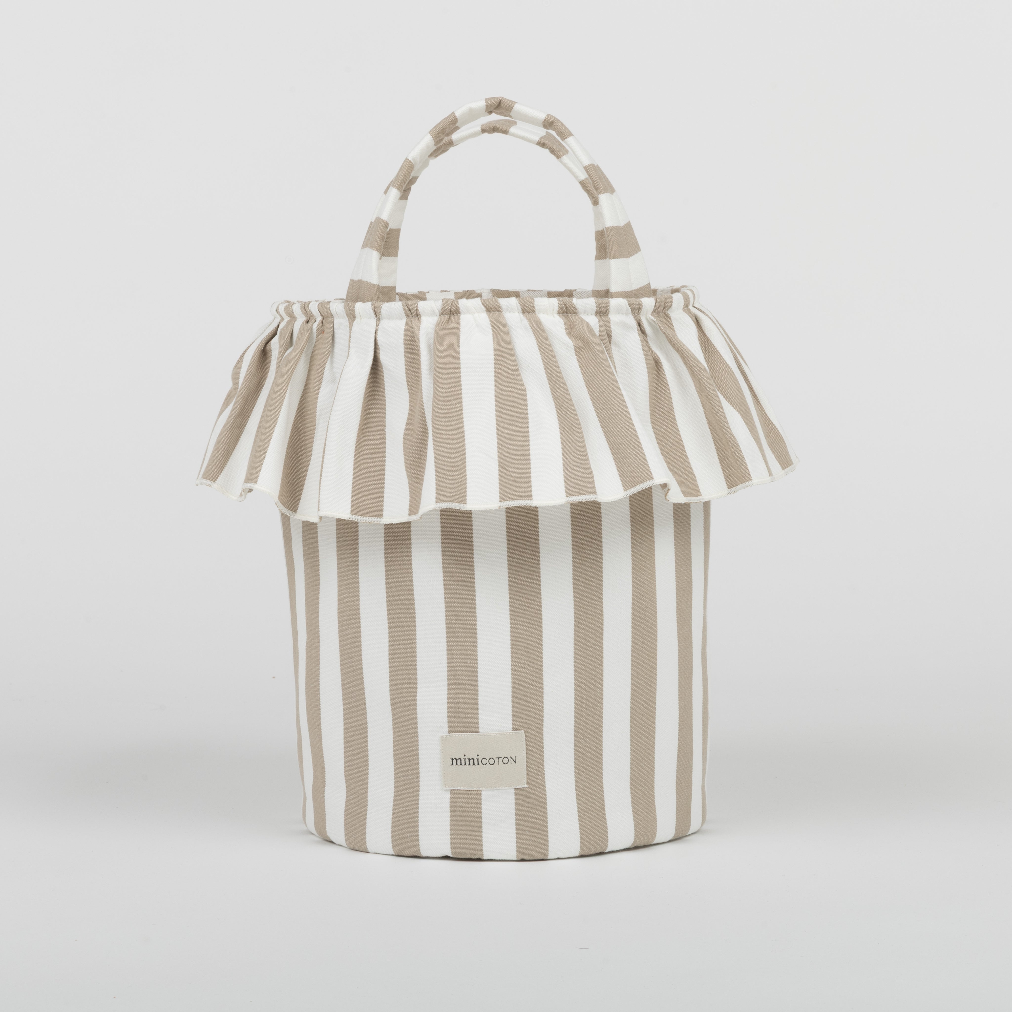 Basket Rayas - Oak + White - Minicoton