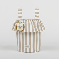 Basket Rayas - Oak + White - Minicoton