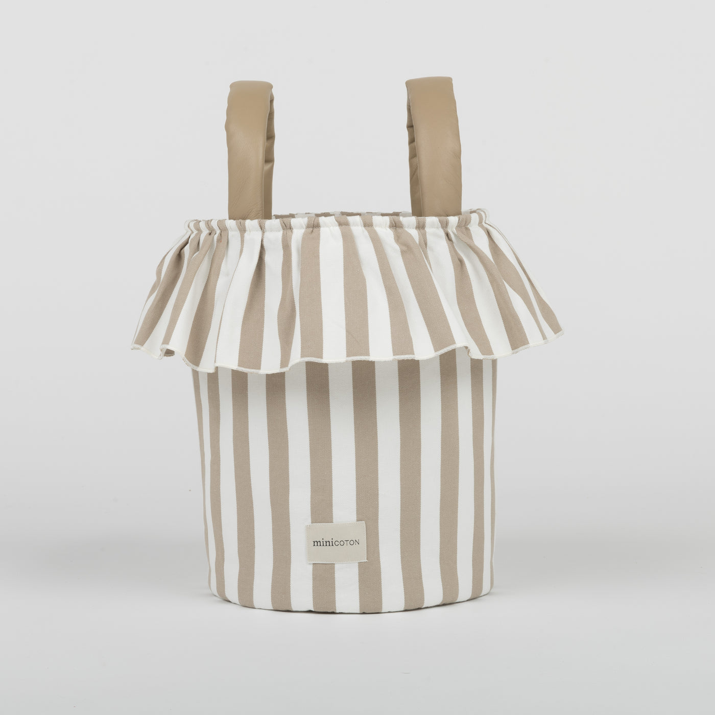 Basket Rayas - Oak + White - Minicoton