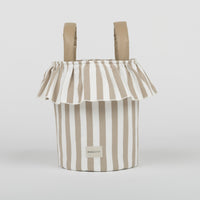 Basket Rayas - Oak + White - Minicoton