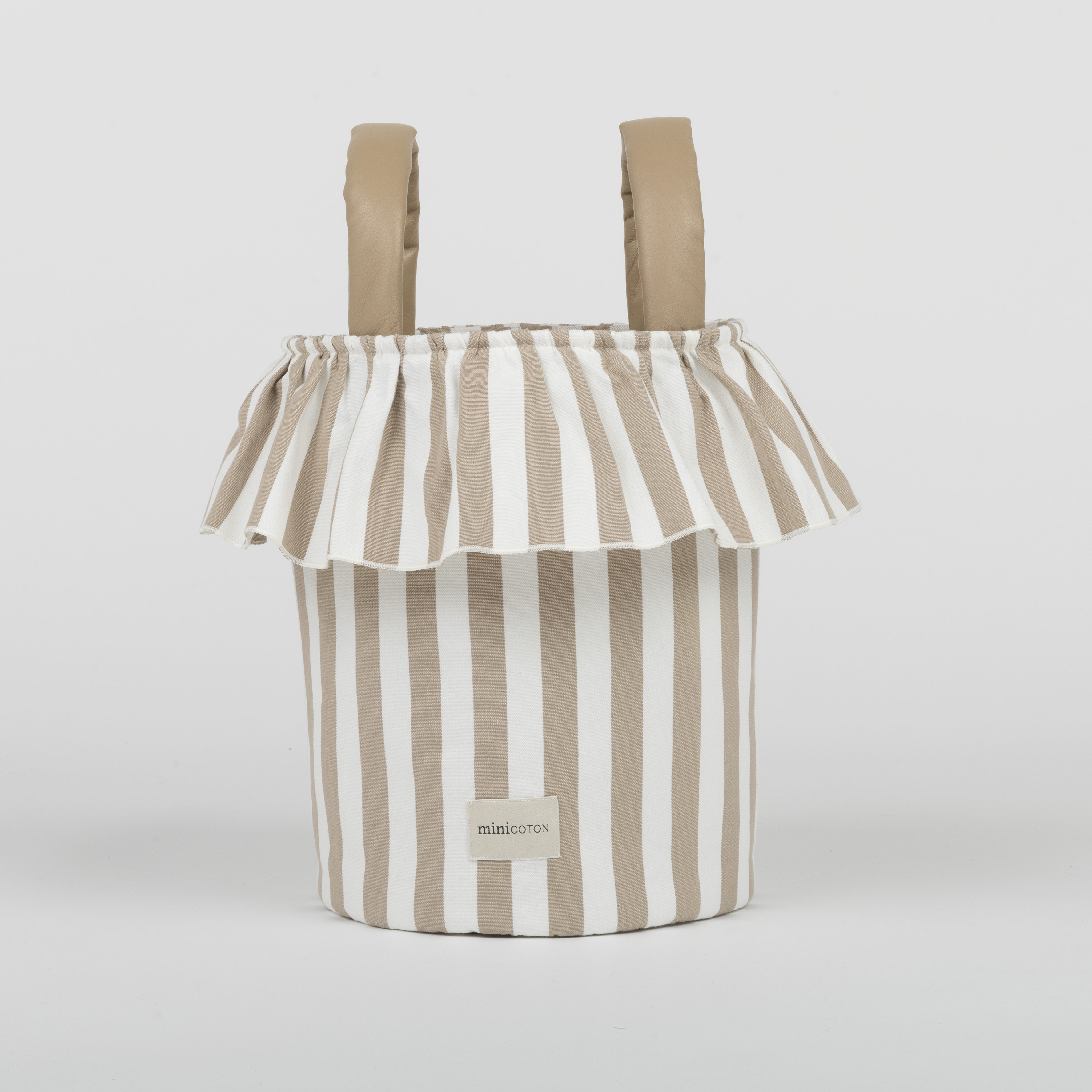 Basket Rayas - Oak + White - Minicoton
