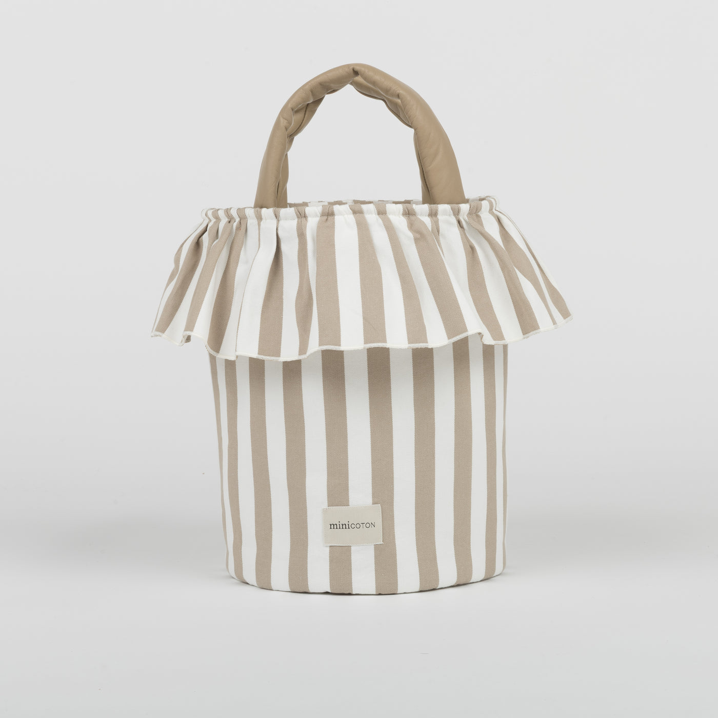 Basket Rayas - Oak + White - Minicoton