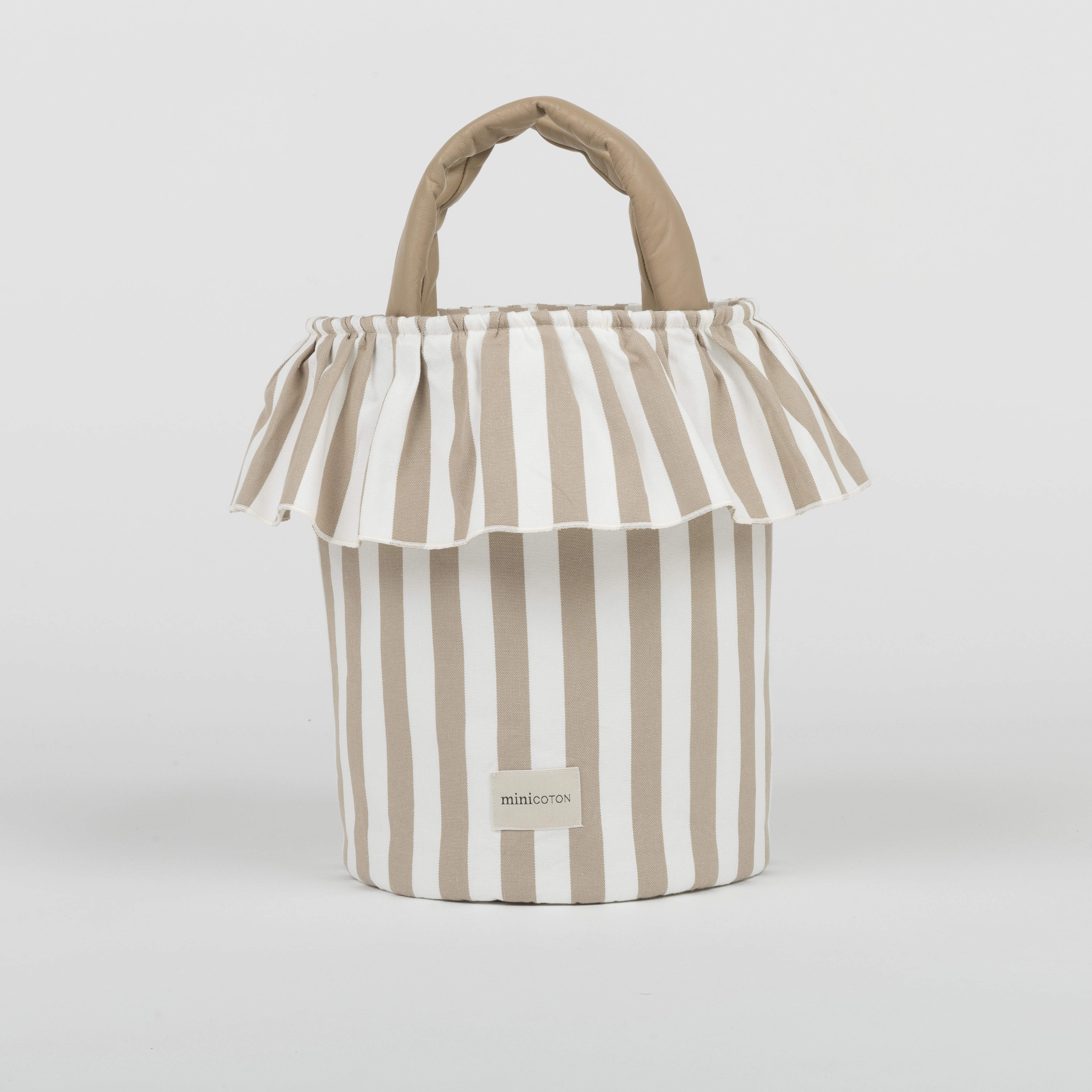 Basket Rayas - Oak + White - Minicoton